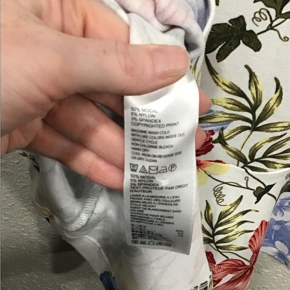 Tommy Bahama Eros Botanical Shift Dress Fishtail Hem Resort Vacation Floral Sz M - Picture 5 of 6